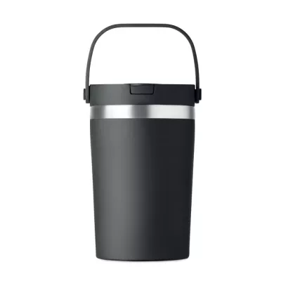 Kubek termiczny ze słomką i paskiem 350 ml COZYCUP - Czarny (MO2922-03)
