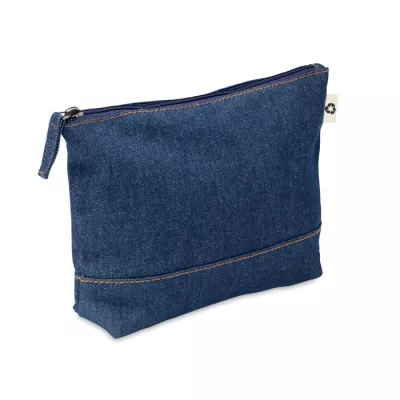 Kosmetyczka jeansowa z recyklingu 250 g/m² STYLE POUCH - Niebieski (MO6421-04)