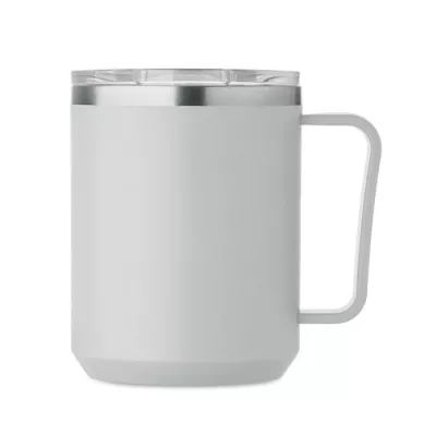 Kubek dwuścienny z przesuwaną pokrywką 400 ml COCOA - Szary (MO2900-07)