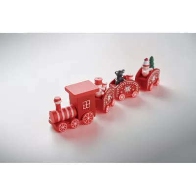 Pociąg świąteczny z MDF JUNA - Czerwony (CX1559-05)