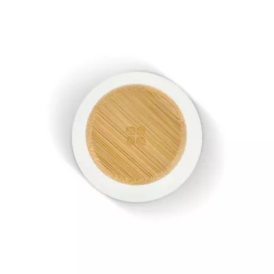 Butelka ze stali nierdzewnej Waterdrop z bambusową nakrętką 600 ml - biały (LT47002-N0001)