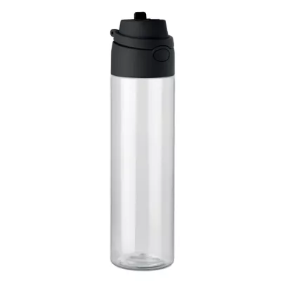 Butelka z RPET ze słomką 2 w 1 700 ml TOIEN KLAR - Czarny (MO2990-03)
