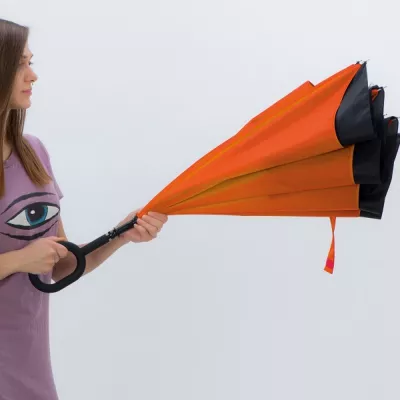 Parasol manualny odwrócony ø120 cm OLIVIA - pomarańczowy (4047610)