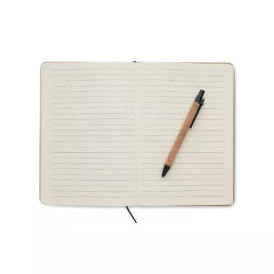 Teczka A5 z korka z notesem 96 kartek w linię ORIGIN - Bezowy (MO2097-13)