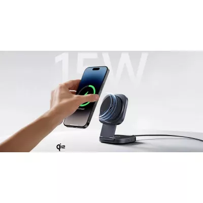 Magnetyczna ładowarka bezprzewodowa 15W Aukey - grafitowy (VAM11-15)