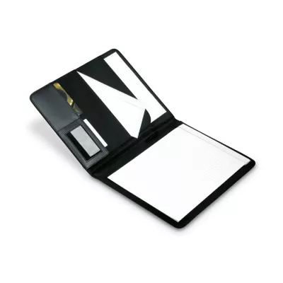 Teczka A4 z PU z notesem i metalową płytką BUSWE BIG - Czarny (IT3750-03)