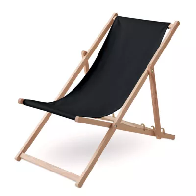Leżak plażowy drewniany składany HONOPU - Czarny (MO6503-03)