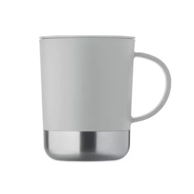 Kubek z PP z przesuwaną pokrywką 300 ml BEAKER - Szary (MO2772-07)