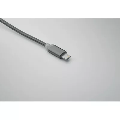 Kabel do ładowania 4 w 1 z brelokiem BLUE - Tytanowy (MO2141-18)