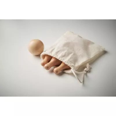 Mini kręgle z drewna sosnowego w woreczku BOLITO - Drewna (MO2434-40)