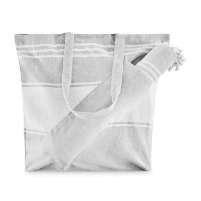 Torba plażowa z ręcznikiem hammam 180 g/m² HUMMUM - Szary (MO2954-07)