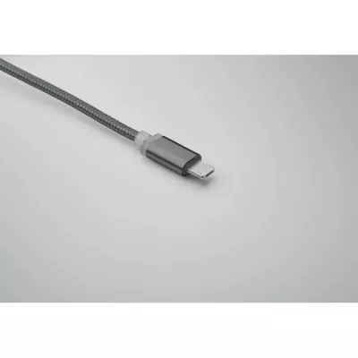 Kabel do ładowania 4 w 1 z brelokiem BLUE - Tytanowy (MO2141-18)
