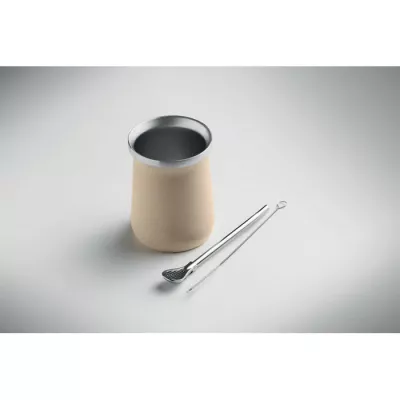 Kubek do yerba mate z bombillą 240 ml MIYERBA - Bezowy (MO2776-13)
