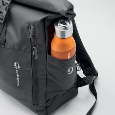 Plecak rolltop na laptop 15" z RPET VALLEY ROLLPACK - Czarny (MO2051-03)