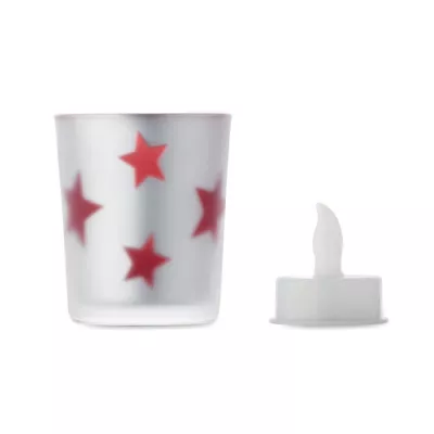 Świeczka LED tealight w szklanym słoiku LANDLE - Czerwony (CX1572-05)