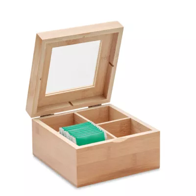 Pudełko na herbatę bambusowe CAMPO TEA - Drewna (MO9950-40)
