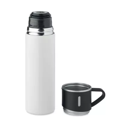 Termos dwuścienny 420 ml z kubkiem TONIA - Bialy (MO2117-06)