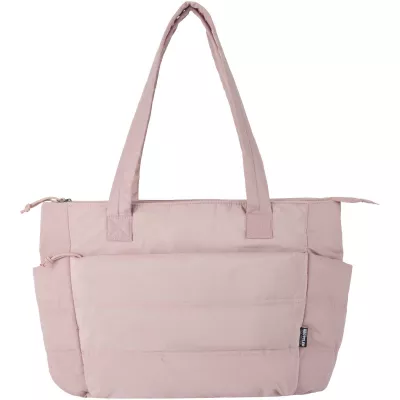 Puffer torba na zakupy z certyfikatem GRS z recyklingu na laptopa o przekątnej 15,6 cala, 18 l  - Dusty Pink (13011670)