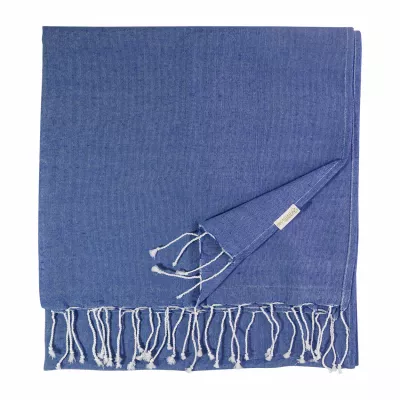 Aruba ręcznik plażowy z recyklingowanej bawełny - ciemno niebieski (AP800606-06A)