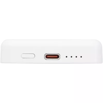 Acrab magnetyczny bezprzewodowy powerbank o pojemności 5000 mAh i mocy 15 W z technologią PD 20 W — wykonany z tworzyw sztycznych pochodzących z recyklingu. - Biały (12444101)