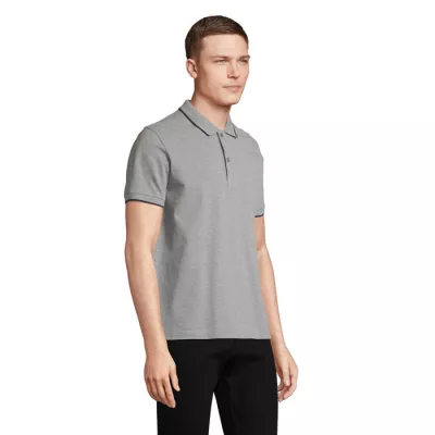 Koszulka polo unisex z prążkiem Sol's PALERMO - Grey Melange/ French Navy (S04769-GF)