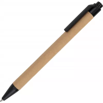 Notatnik A5 z czystymi stronami i długopisem z materiałów z recyklingu CHLOE - czarny (2377603)