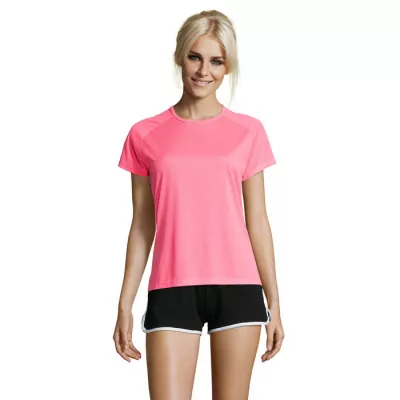 Koszulka sportowa damska 140 g/m² Sol's SPORTY WOMEN - Neonowy Róż 2 (S01159-NP)