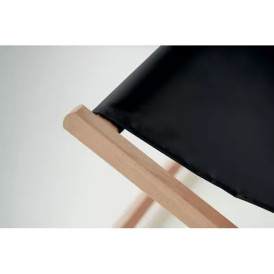 Leżak plażowy drewniany składany HONOPU - Czarny (MO6503-03)