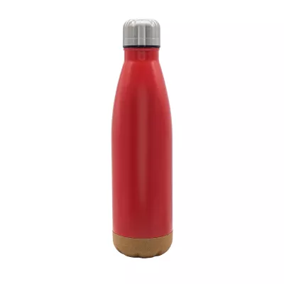 Butelka reklamowa próżniowa z korkowym spodem Jowi 500 ml - czerwony (R08445.08)