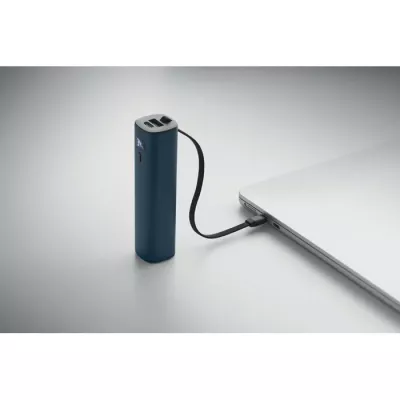 Powerbank aluminiowy 5000 mAh z kablem USB-C POWERTUBE - Francuski Granat (MO3144-85)