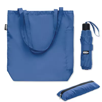 Torba z parasolem składanym 21" RPET SEATTLE - Niebieski (MO2476-37)