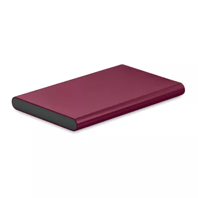 Powerbank płaski 4000 mAh aluminiowy POWERFLAT C - Burgund (MO6825-02)