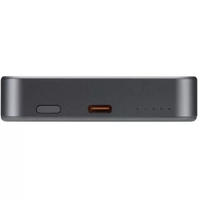 Powerbank Avis 10 000 mAh z recyklingowanego aluminium, z wbudowanym magnesem  - Gun metal (12444582)