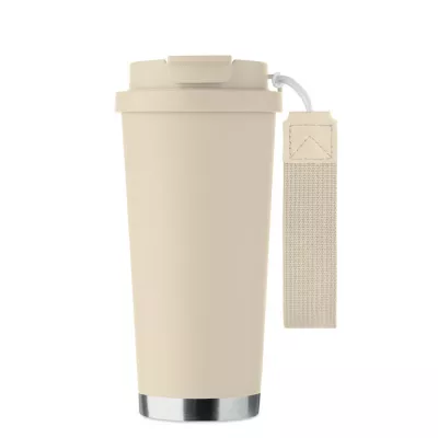 Kubek termiczny 2 w 1 ze stali 500 ml TOPAZ LARGE - Bezowy (MO2662-13)