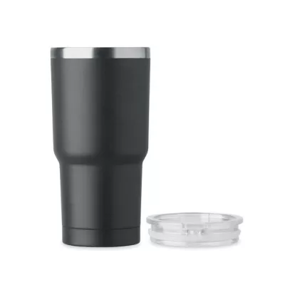 Kubek termiczny ze stali z recyklingu 500 ml SUM - Czarny (MO2597-03)