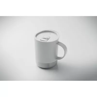 Kubek z PP z przesuwaną pokrywką 300 ml BEAKER - Bialy (MO2772-06)