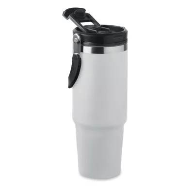 Kubek termiczny ze słomką ze stali 850 ml SUMA HAND - Bialy (MO2561-06)