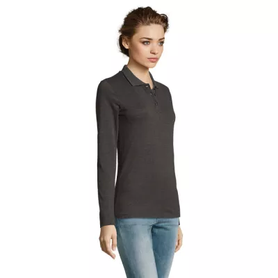 Polo damskie 180 g/m² Sol's PERFECT LSL WOMEN - Charcoal Melange (S02083-CE)