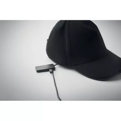Czapka z daszkiem z podświetleniem LED 220 g/m² LUZCAP - Czarny (MO2439-03)