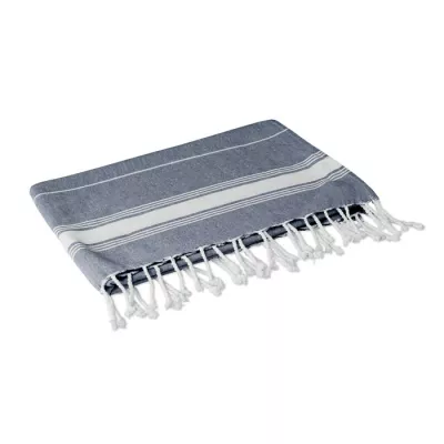 Ręcznik hammam bawełniany 90x170 cm 180 g/m² MALIBU - Niebieski (MO9221-04)
