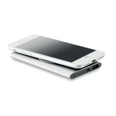 Powerbank bezprzewodowy 4000 mAh POWER&WIRELESS - Srebrny Mat (MO9498-16)