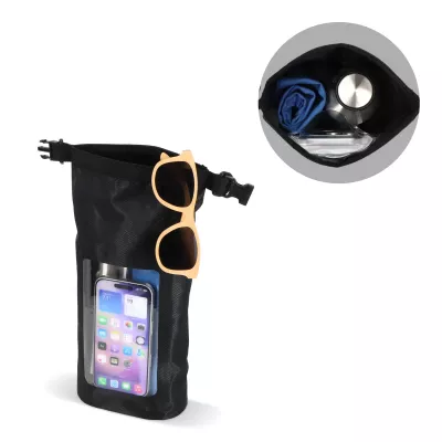 Wodoszczelna torba Ripstop 2L na telefon komórkowy – IPX6 - czarny (LT95359-N0002)