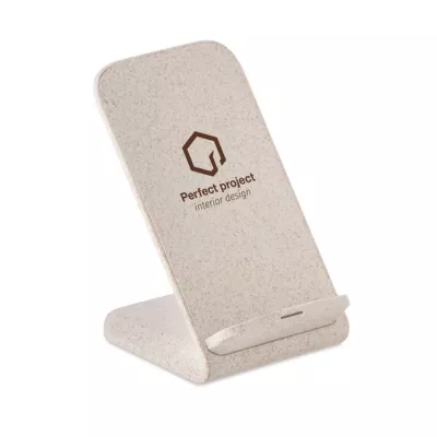 Ładowarka bezprzewodowa ze stojakiem 10W LAYABACK - Bezowy (MO9891-13)