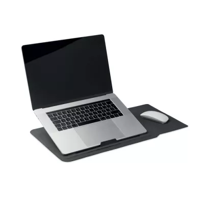 Pokrowiec na laptop 16" z podstawką z RPET PRACTIC - Czarny (MO2696-03)