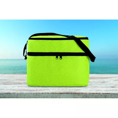 Torba termiczna z 2 przegrodami z poliestru 600D CASEY - Limonka (MO8949-48)