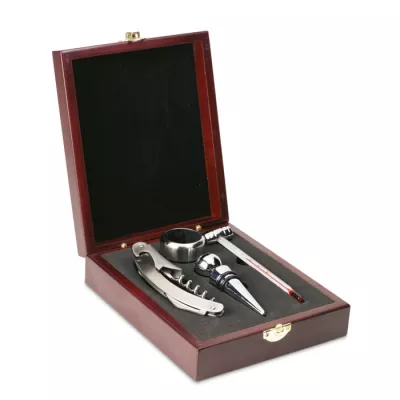 Zestaw do wina 4 elementy PREMIUM - Srebrny (IT2658-14)