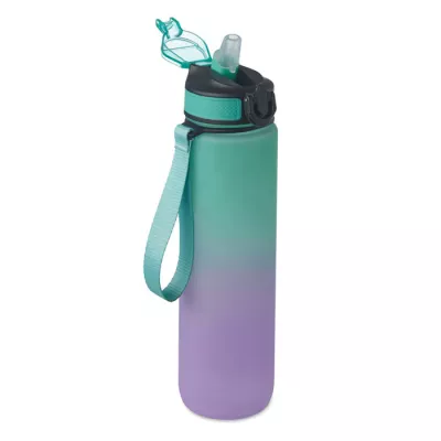 Butelka sportowa RPET 1000 ml ze słomką ACTIVATE - Turkusowy (MO2489-12)