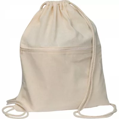 Worek bawełniany 140g/m² z kieszonką na zamek - biały (6495006)