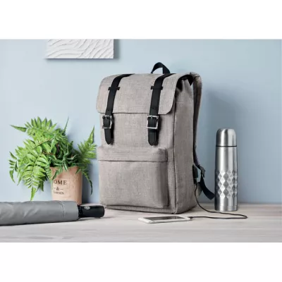 Plecak na laptopa 15" z klapą magnetyczną RIGA - Szary (MO9439-07)