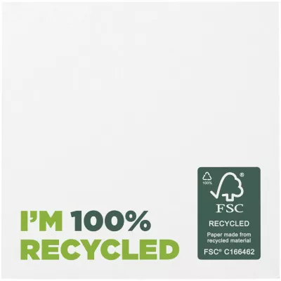 Karteczki samoprzylepne z recyklingu o wymiarach 75 x 75 mm Sticky-Mate® - Biały (21286014)